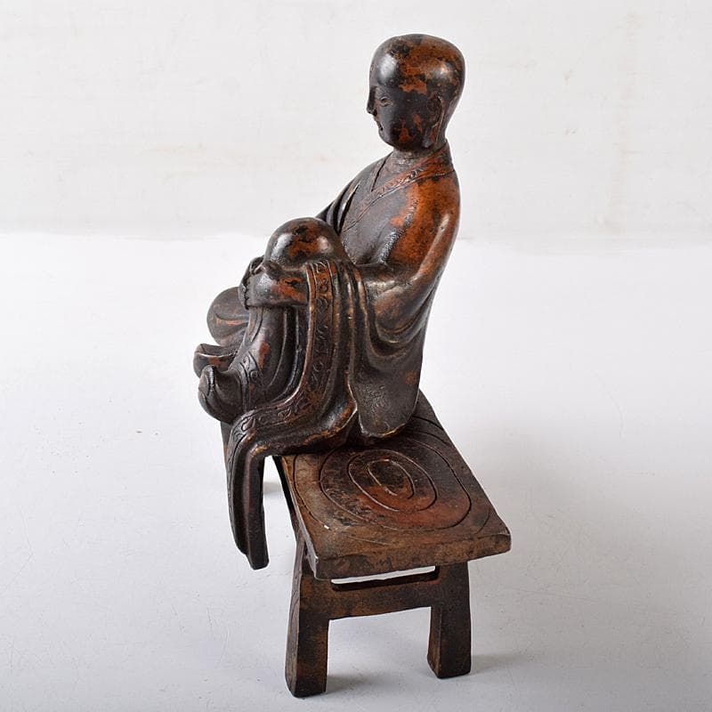 仏教美術　古銅　和尚像　僧侶像　人物像　置物　仏像　M　R8410