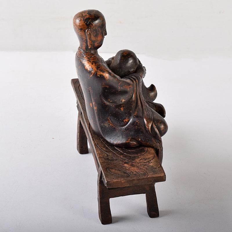 仏教美術　古銅　和尚像　僧侶像　人物像　置物　仏像　M　R8410