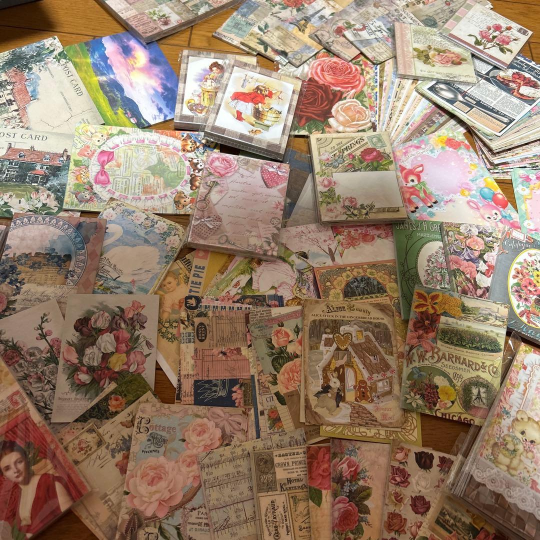 海外メモ　新品とおすそ分け用未使用品中古、多種類大量まとめ売り⭐️花柄多め、人物も