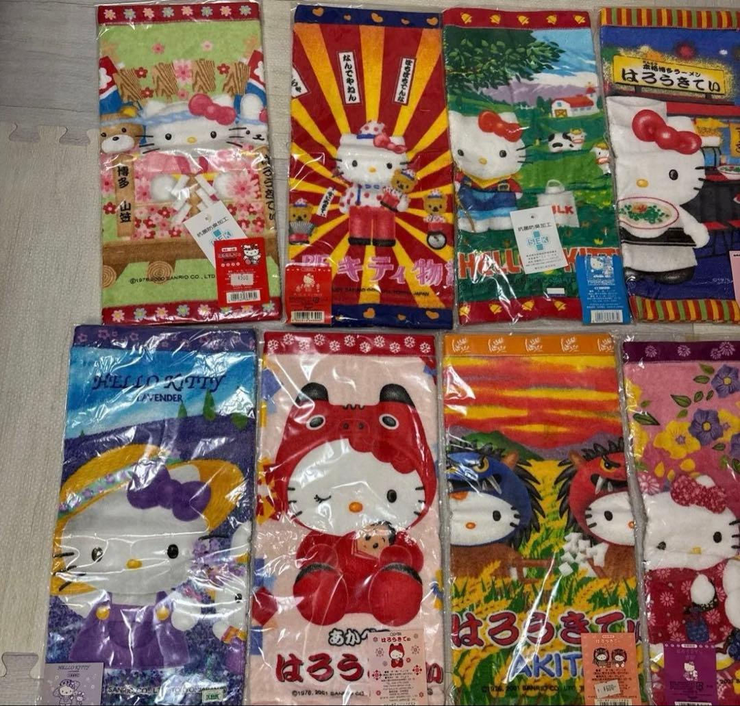 平成レトロハローキティハンドタオル13枚まとめ売り①