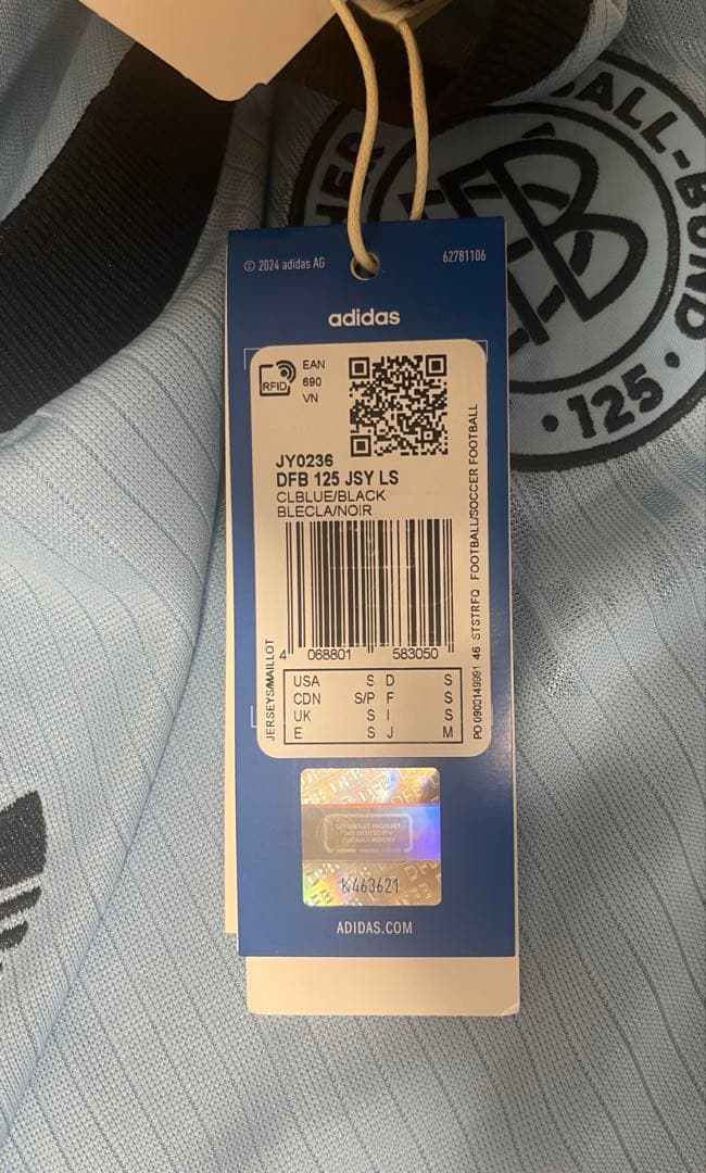 adidas originals ドイツ代表　125周年　GK 長袖　ユニ