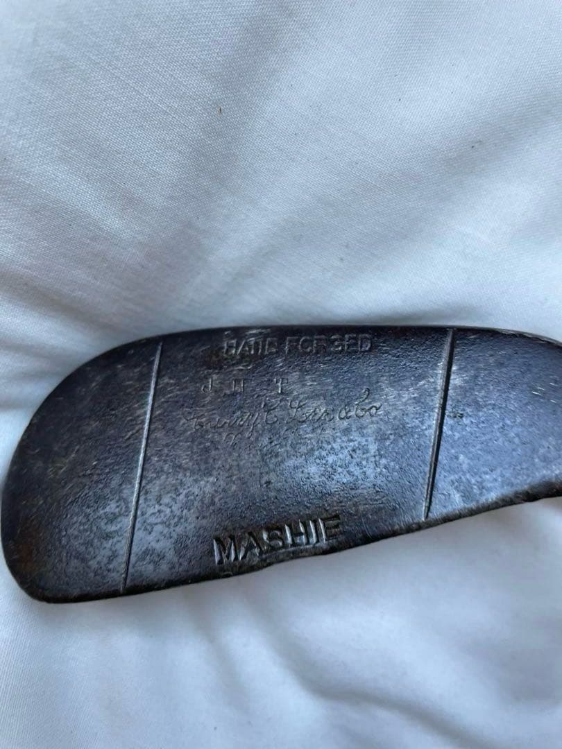 アンティーク　木製　ゴルフ　クラブ　ヒッコリー　アイアン　A　100年　アメリカ