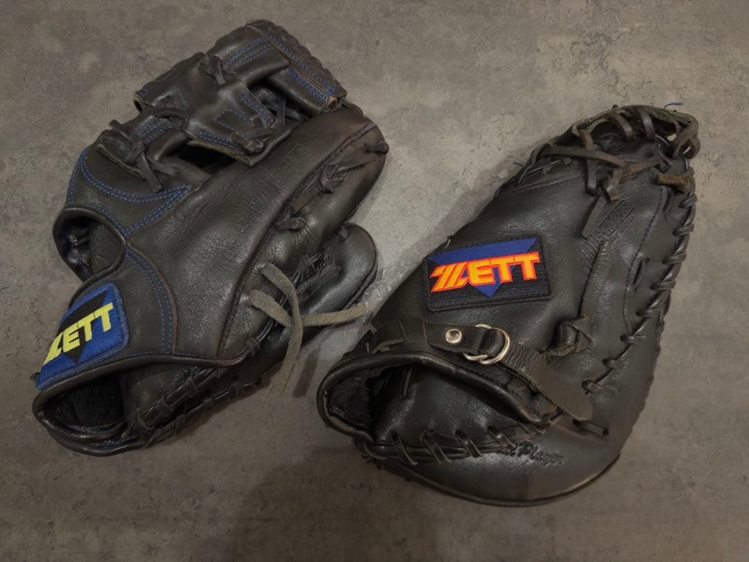 ZETT製 / レザー/キャッチャーミット&グローブセット