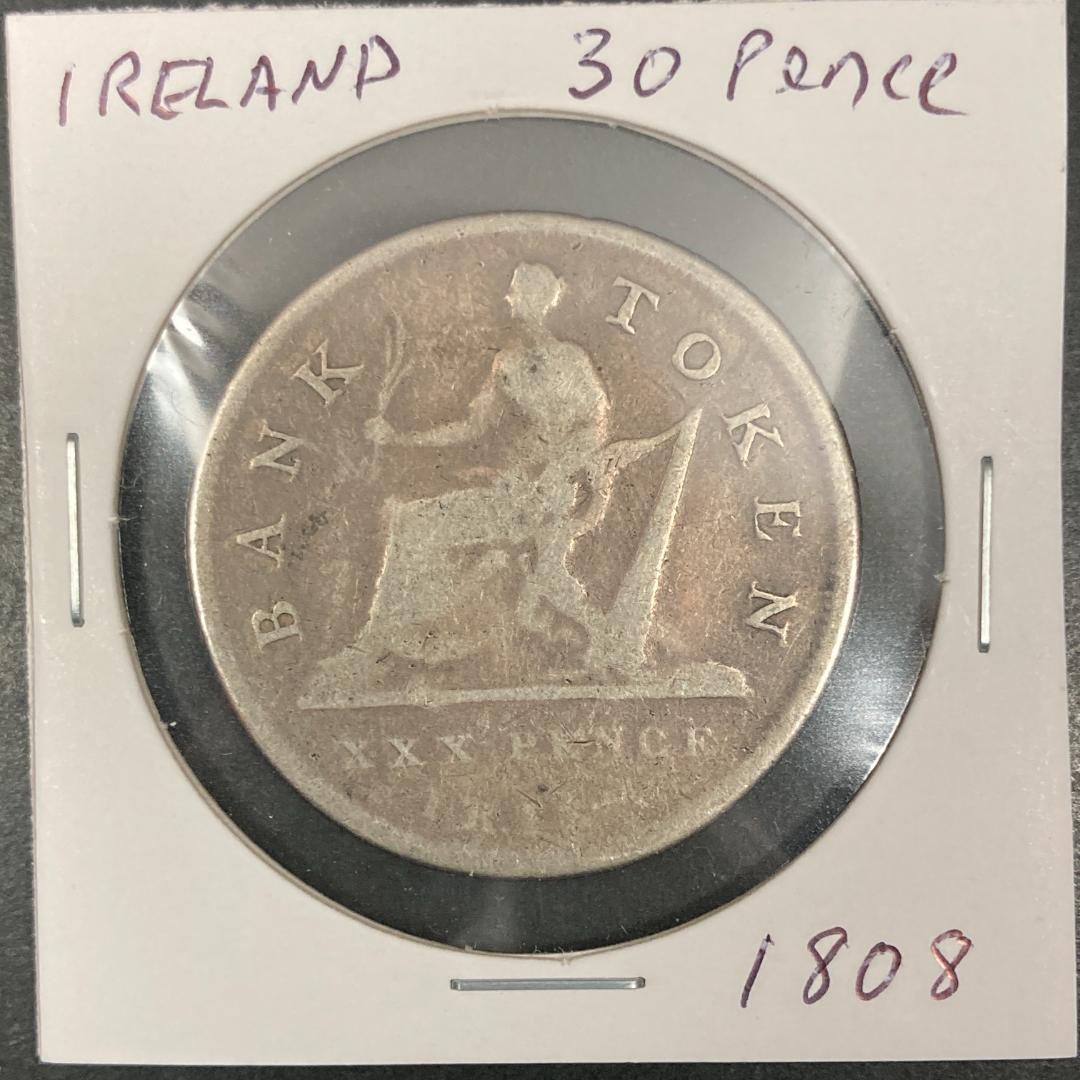 1808 アイルランド 30ペンス銀貨 ジョージ3世