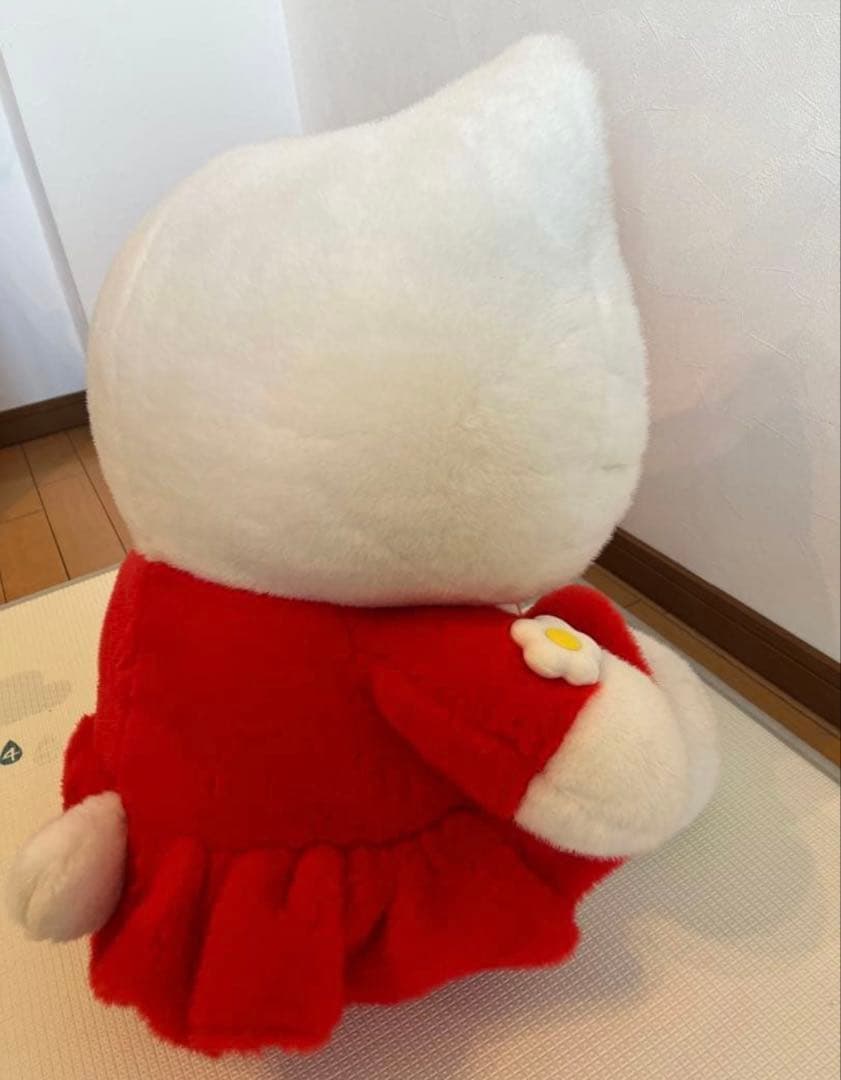 【美品】【希少】ハローキティ ぬいぐるみ 大 特大 花柄ドレス レトロ 限定