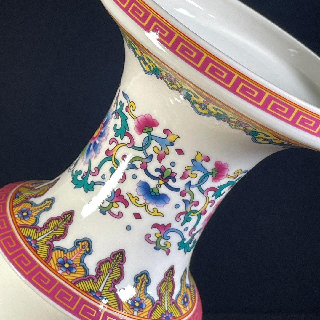 パステル嬉しく中空転心瓶 景徳鎮 陶磁器 装飾品 現代工芸品 美術品 置物