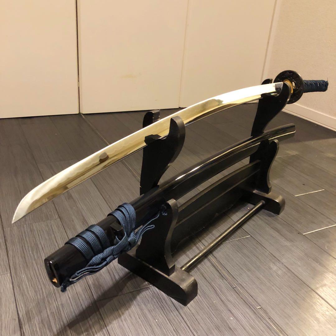 高級模造刀　高級居合刀　優波紋　亜合金刀身　名刀　居合刀　緑藍拵え