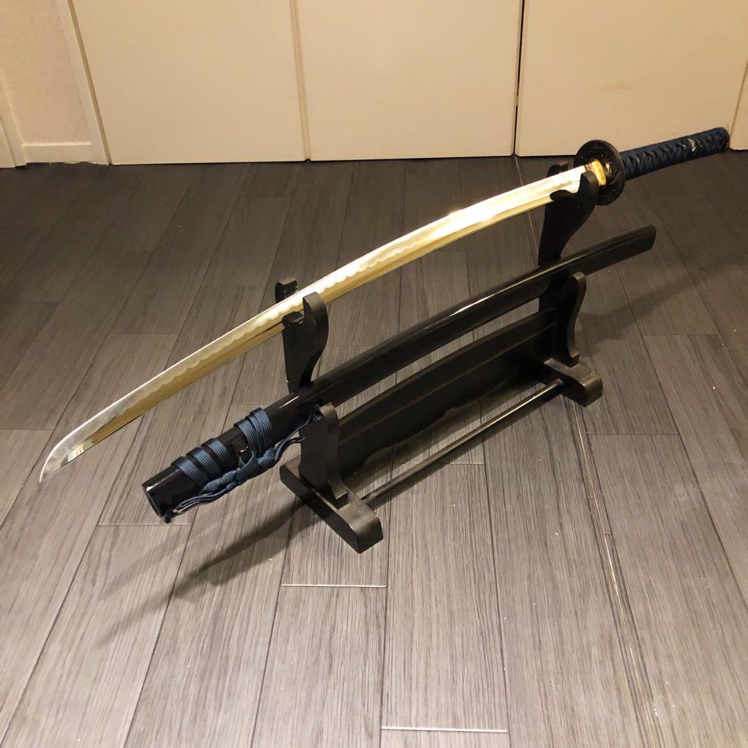 高級模造刀　高級居合刀　優波紋　亜合金刀身　名刀　居合刀　緑藍拵え