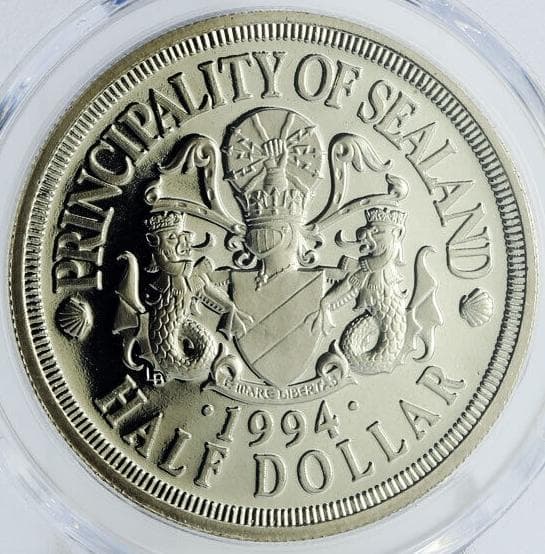 1994 シーランド公国 50セント シャチ 白銅貨