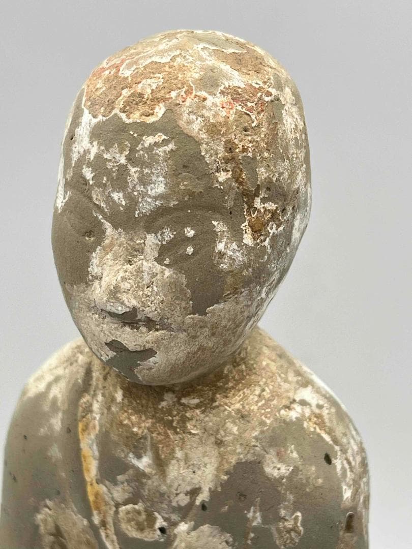 唐時代　武士胡人陶俑　極上品　旧家旧蔵　唐物　時代物　置物(B-64)