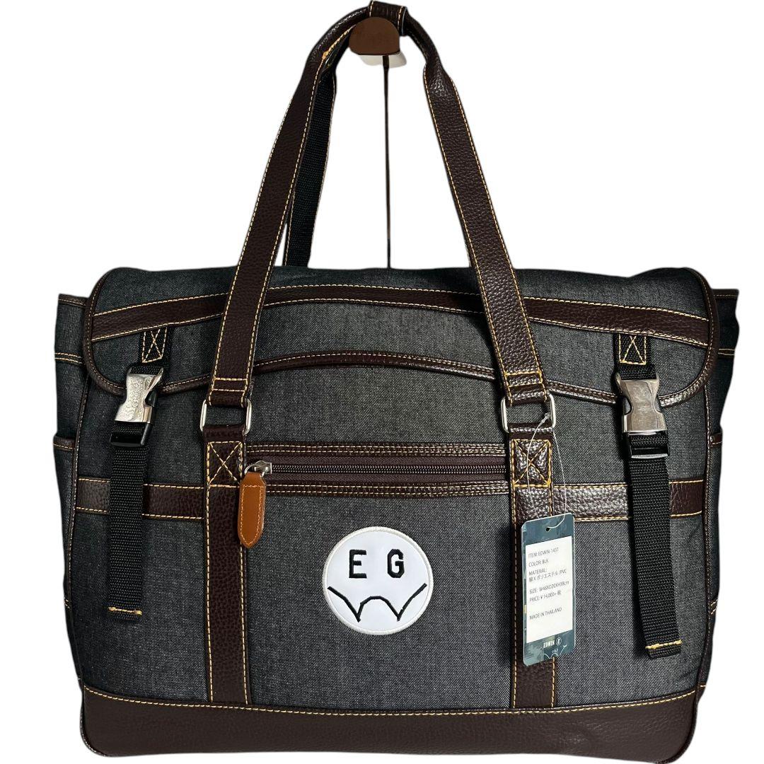未使用✨エドウィンゴルフ　ボストンバッグ　ナイロン　PVCレザー　肩掛　デニム