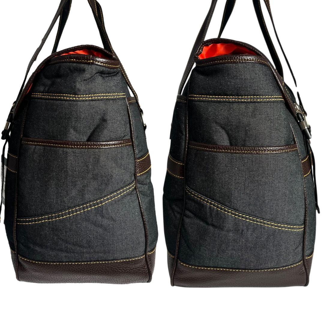 未使用✨エドウィンゴルフ　ボストンバッグ　ナイロン　PVCレザー　肩掛　デニム