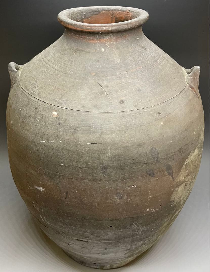 古南蛮　双耳南蛮壺　双耳壺　耳付壺　特大　43cm 　Lp3308