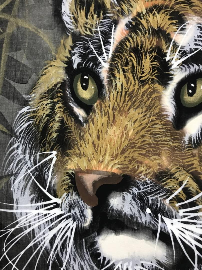 真作/翠渓/猛虎/虎図/トラ図/掛軸/名家伝来AE-389