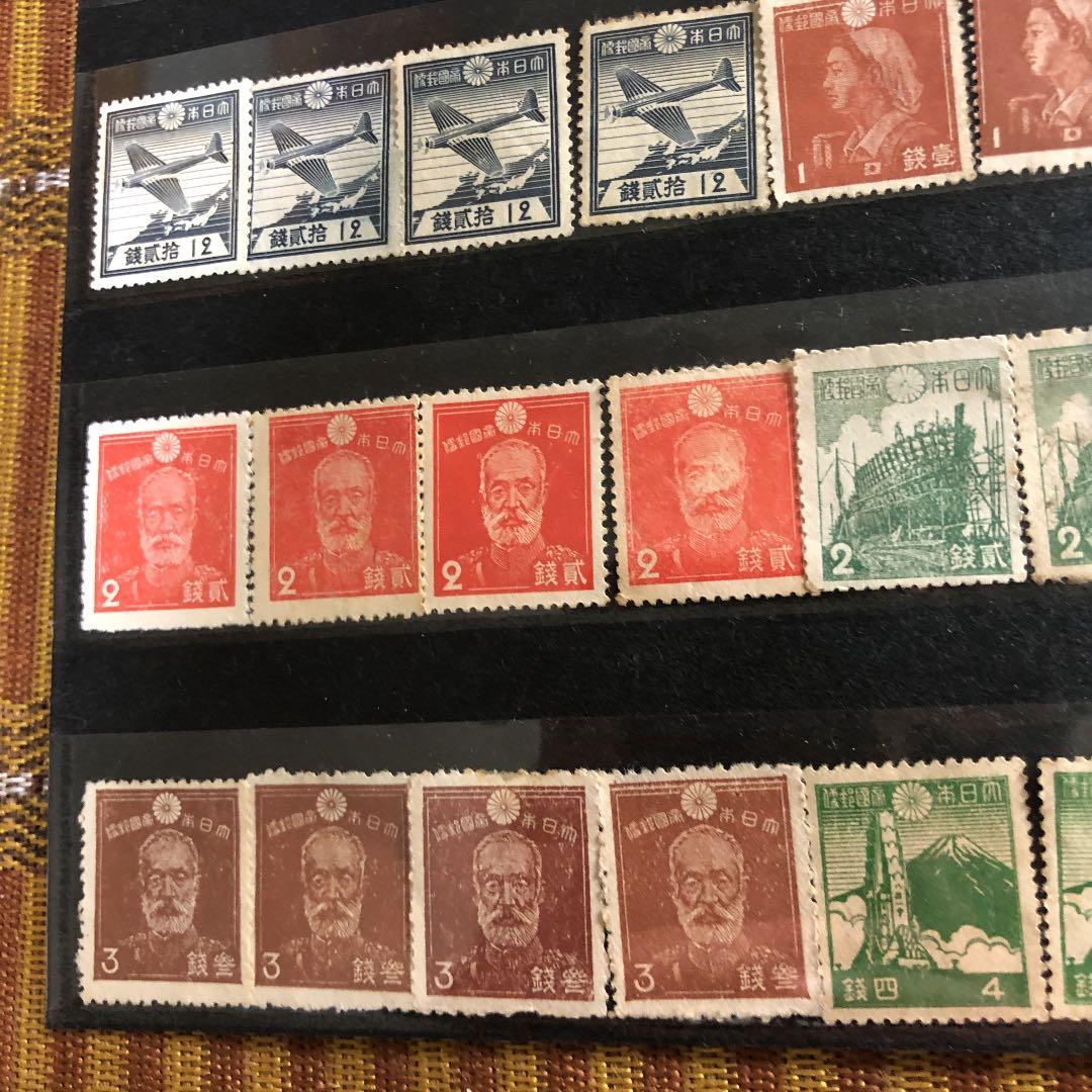昭和12年〜21年 昭和切手24種×4枚　計96枚　鑑賞シート入！貴重な勅額も！