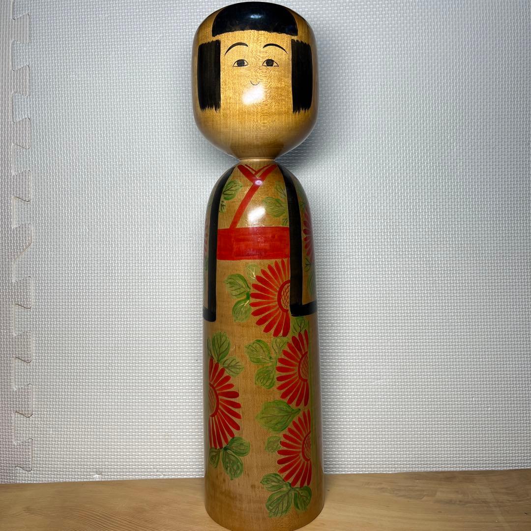 ⭕️木地山こけし　伝統こけし　小椋啓太郎指導　1.5尺大型　蒔絵師　小野寺重一