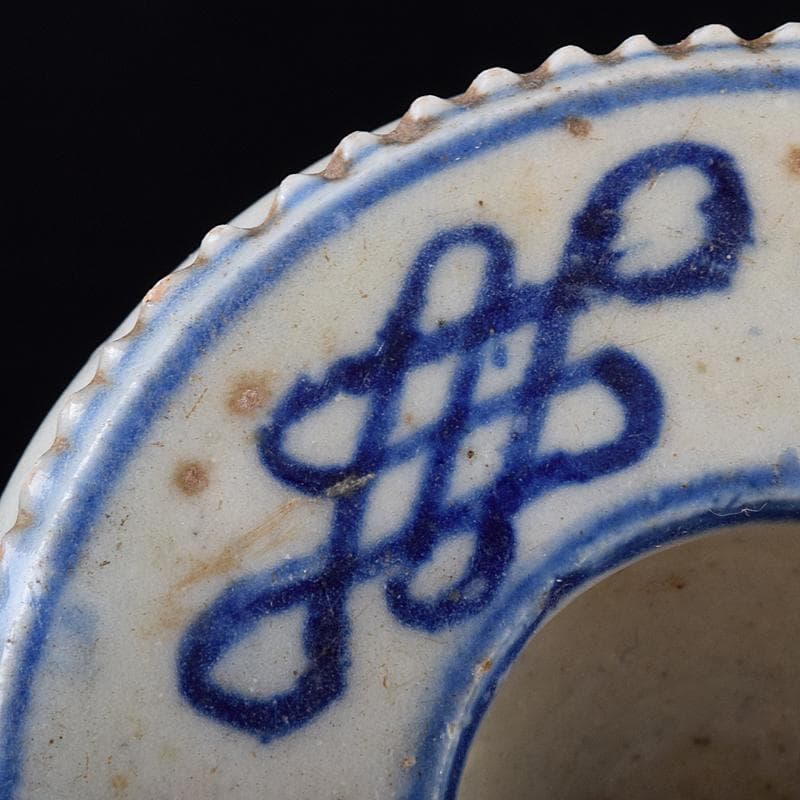 中国　青花　幾何文　水孟　筆洗　V　R7950