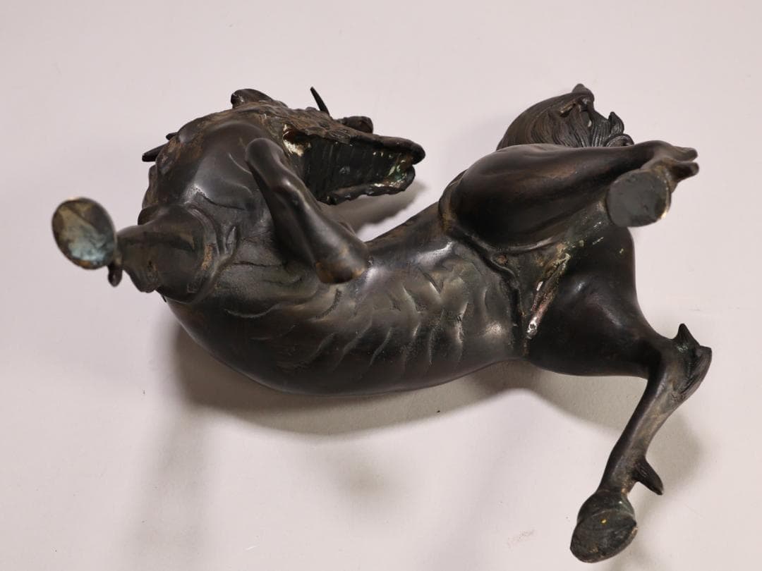 BK441　時代金工　秀雲銘　古銅　麒麟形香炉　高さ29.5㎝　置物 ブロンズ