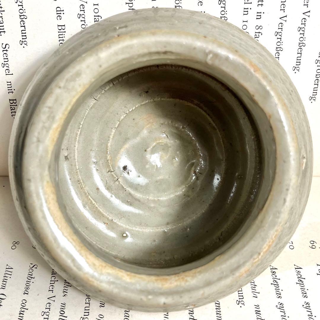 李朝 白磁 塩笥 壺 骨董 民藝 ベージュグレーII