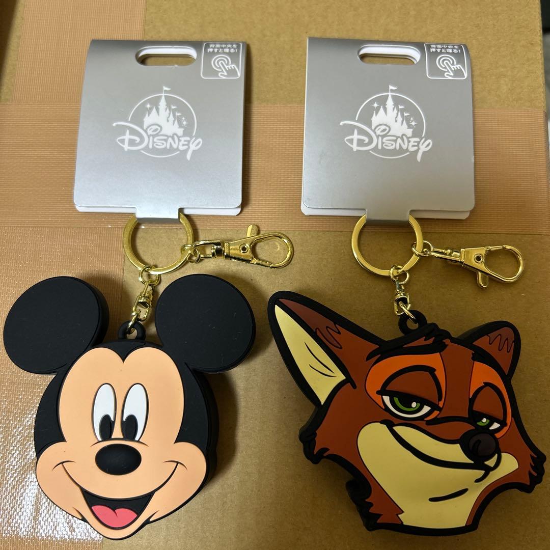 ディズニー　キーホルダー　キーチェーン　トーキング　ニックとミッキー　2種類