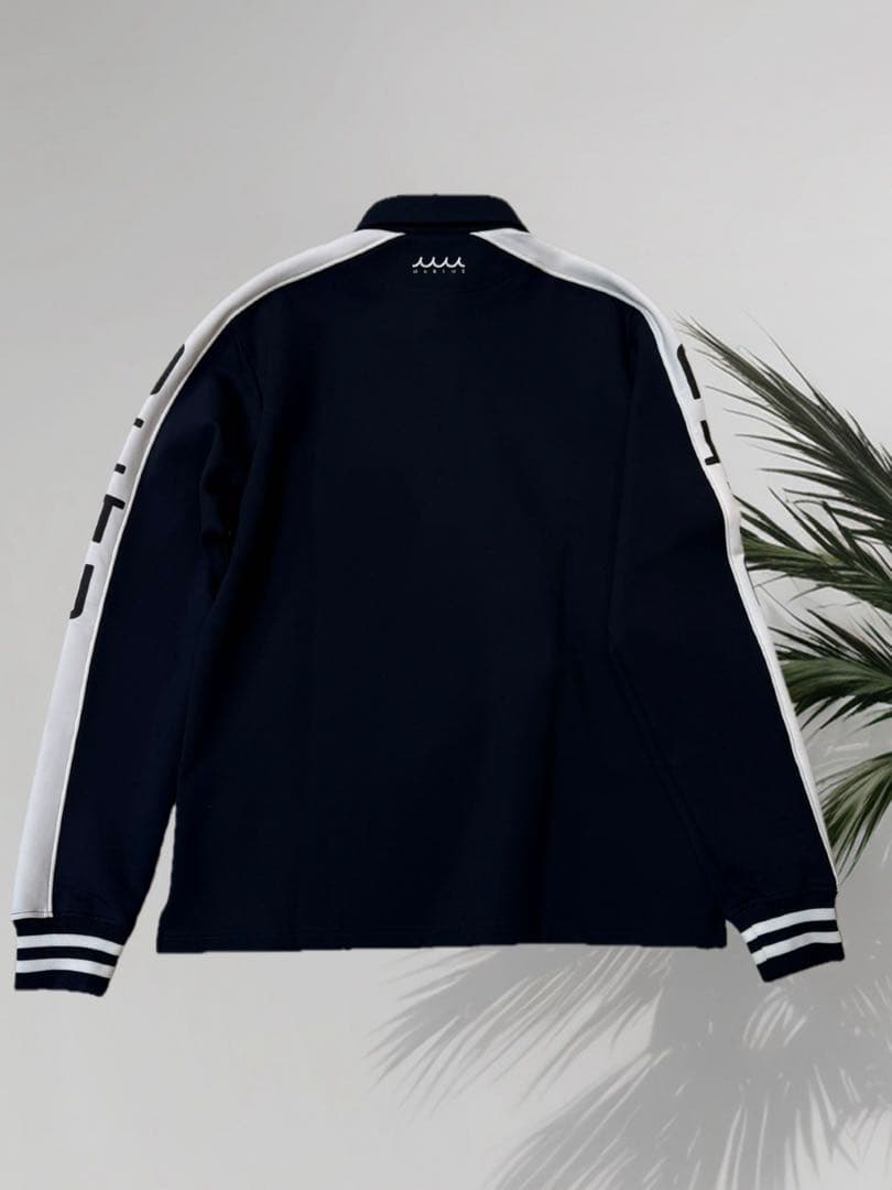 【新品】ムータマリン　ゴルフ　裏起毛　ポロシャツ　ネイビー　Mサイズ