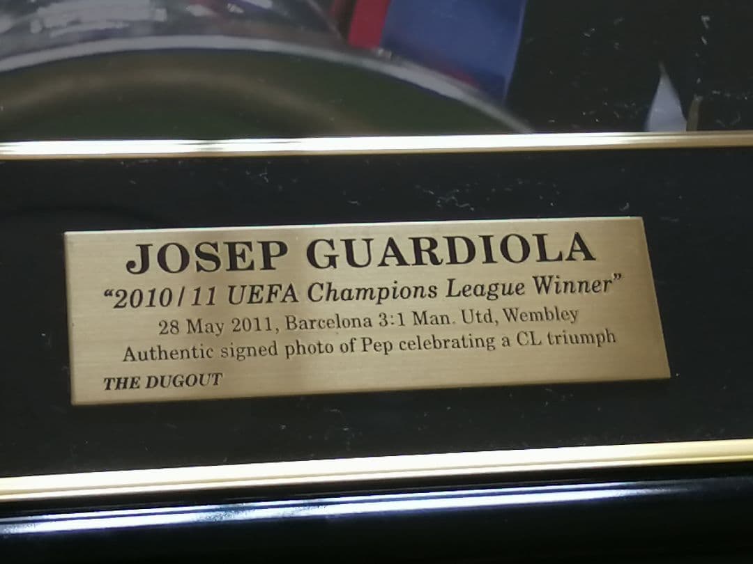 【レア品】グアルディオラ監督 欧州CL優勝記念 サイン入り写真