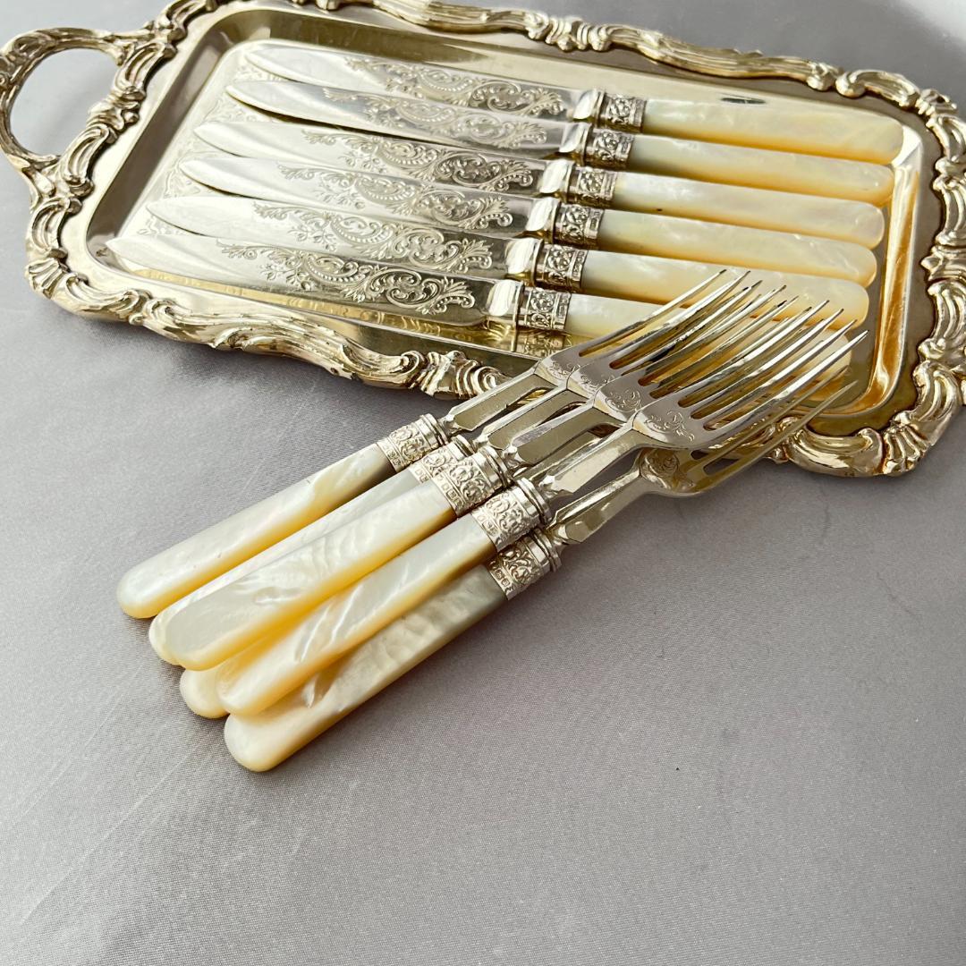 【Lee & Wigfull 】【白蝶貝 / 純銀継手】デザートセット