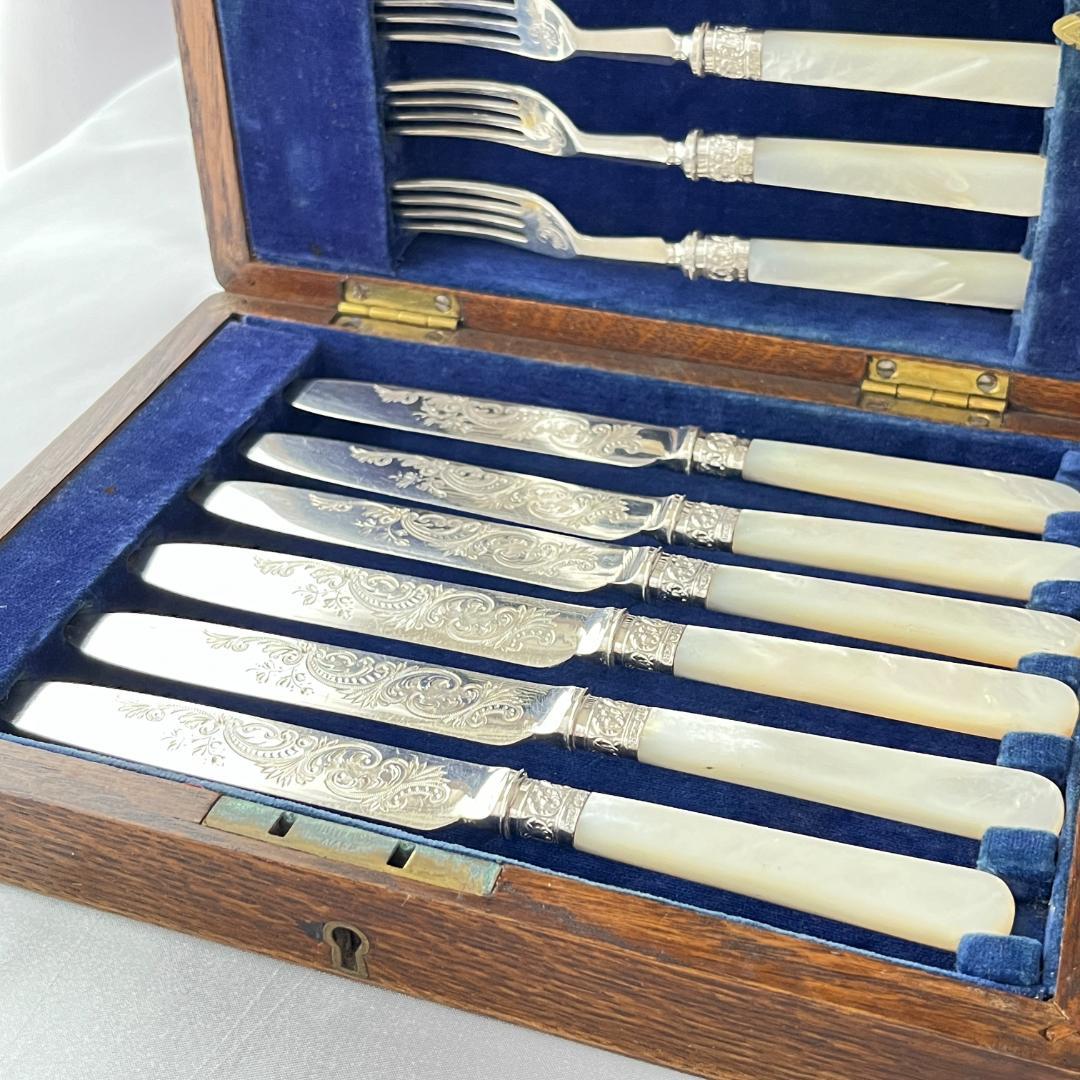 【Lee & Wigfull 】【白蝶貝 / 純銀継手】デザートセット