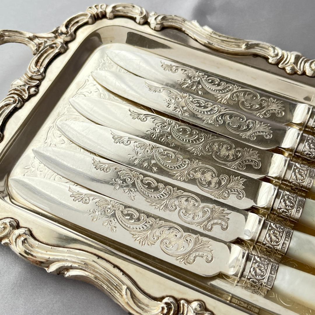 【Lee & Wigfull 】【白蝶貝 / 純銀継手】デザートセット