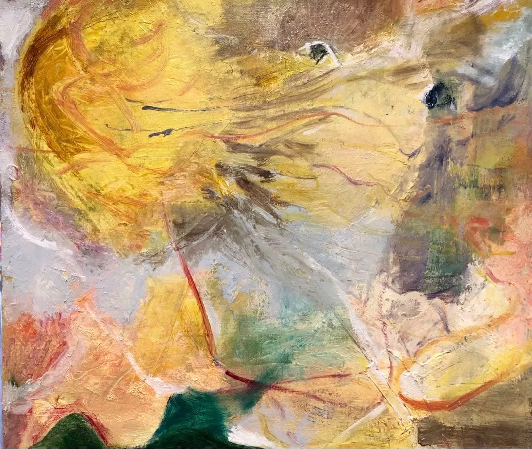 【F10号】レモンクラゲが通る 油彩 原画 油絵 絵画 painting