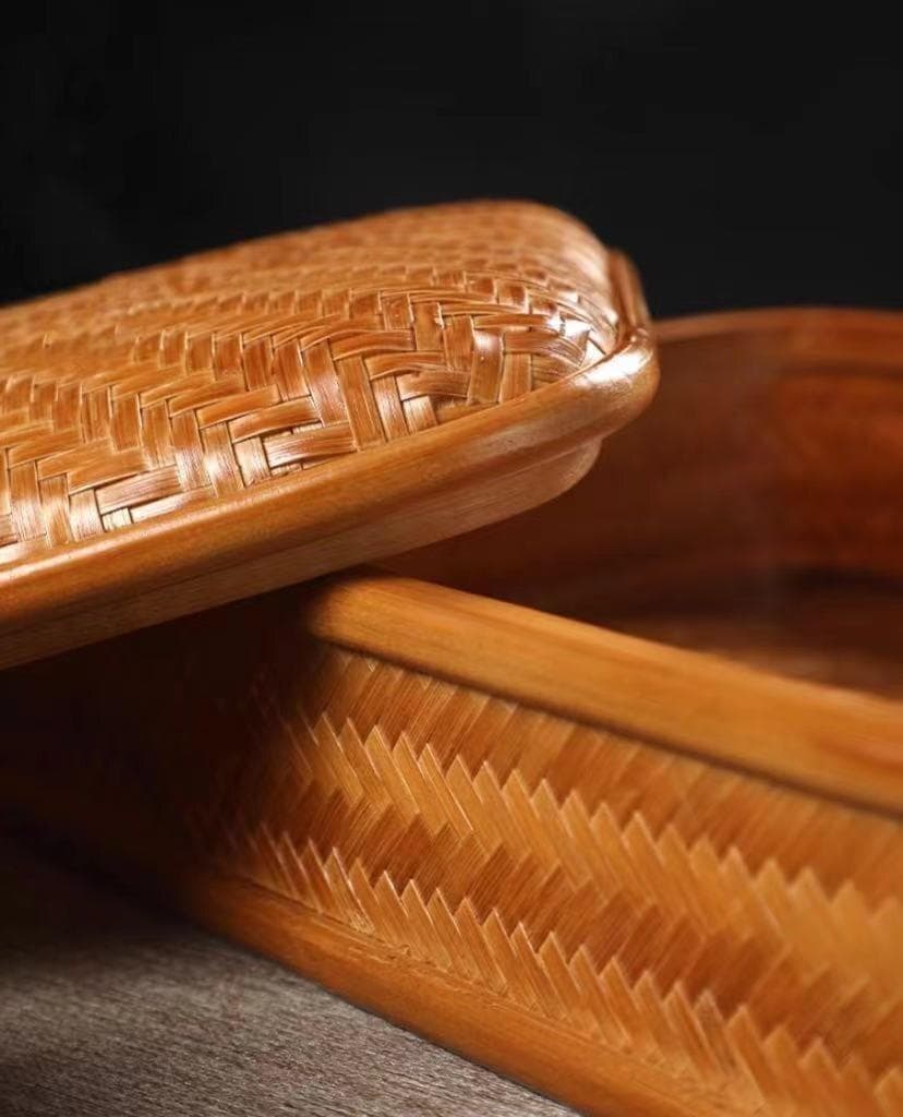 竹製 茶道具収納ボックス 収納小物入れ　お菓子入れ 2色選択可