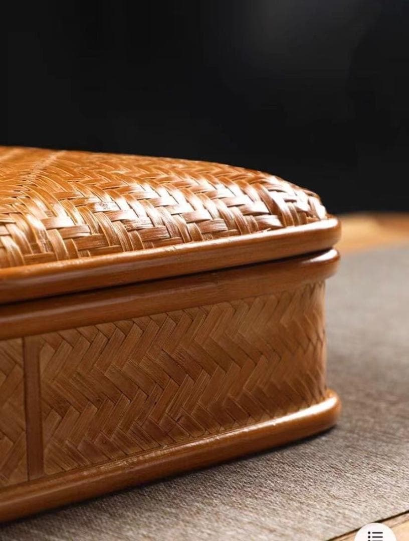 竹製 茶道具収納ボックス 収納小物入れ　お菓子入れ 2色選択可