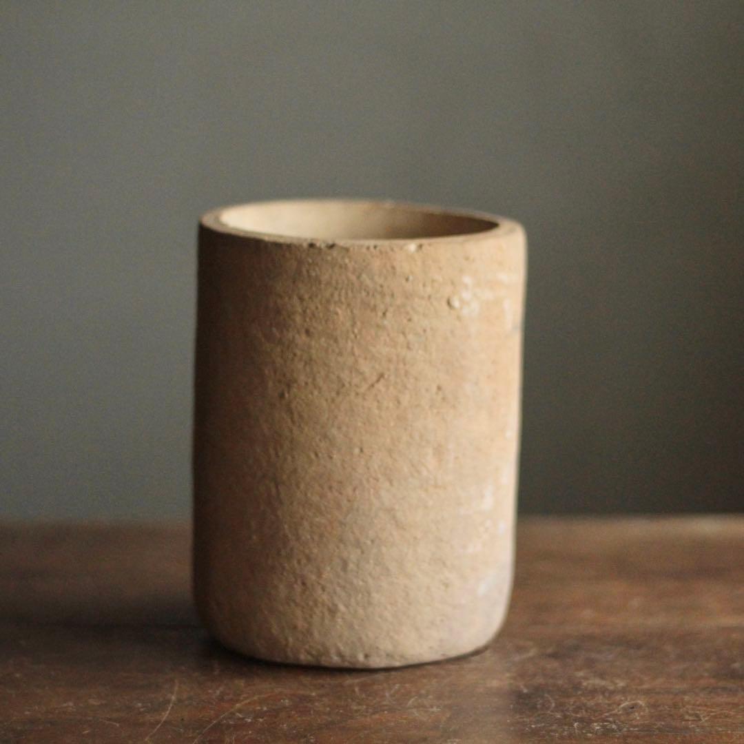 素焼き 筒 花器 花入 古道具 アンティーク 筒容器 オブジェ