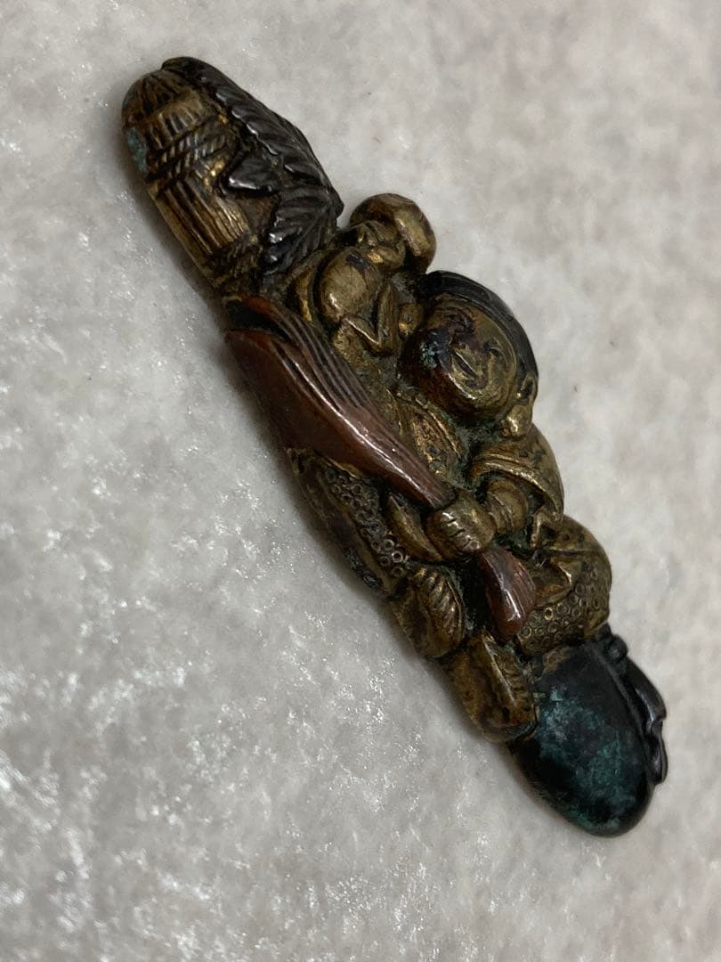 時代物 当時物 目貫 刀装具 在銘あり 立武？ 七福神 大黒天 恵比寿天 弁財天