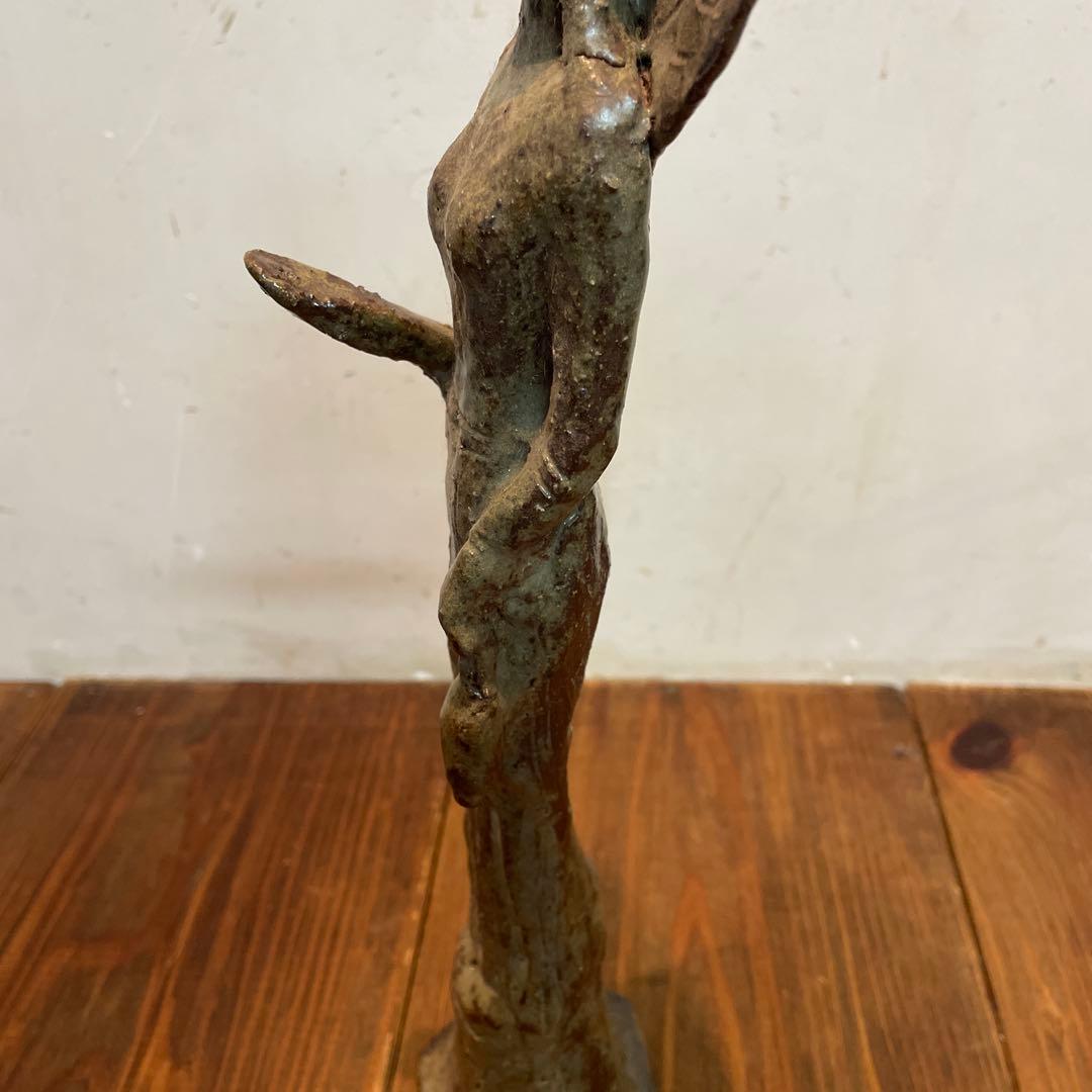 美品　陶芸　聖観音像　聖観世音菩薩　焼物　立像