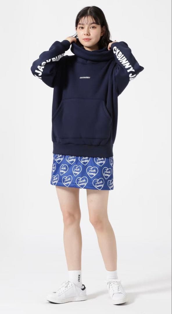 ジャックバニー人気完売KARUISHI裏フリースフーディプルオーバー紺0ネイビー