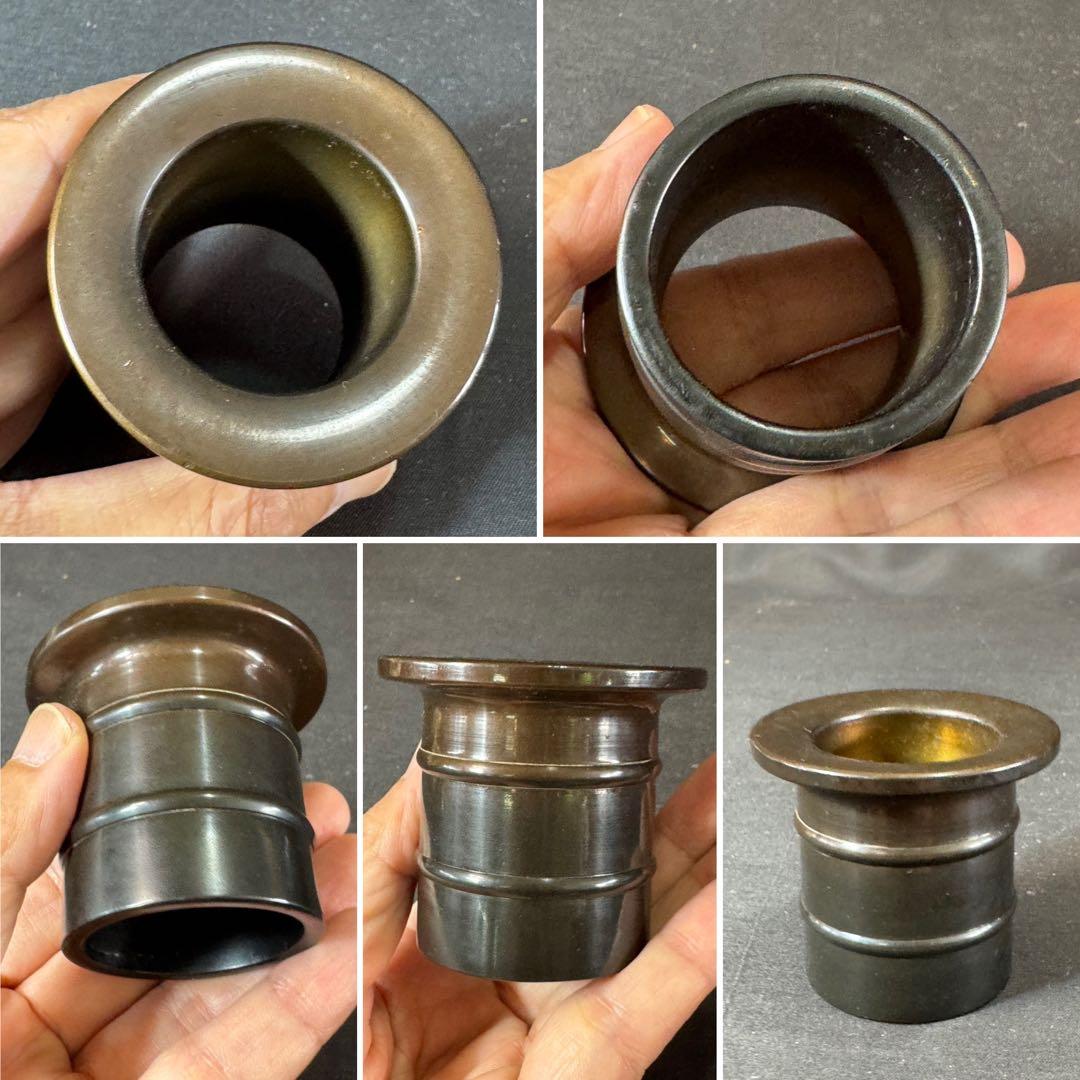 G21 送料無料　唐銅皆具　建水　尺立　水指　茶道具　蓋置 共箱　在銘