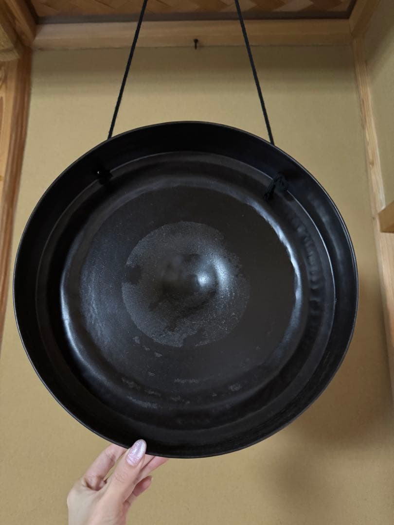 【茶道具】銅鑼 鑼 バイ付き