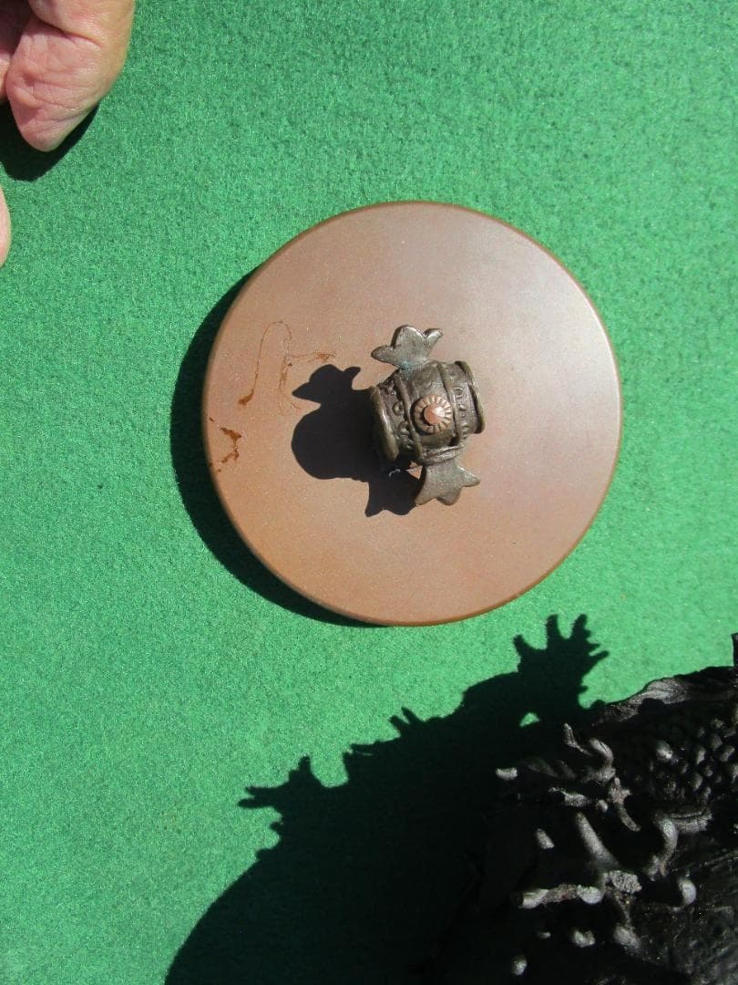 鉄瓶　銅蓋　細工物　水漏れ等なし　飾り物　1個