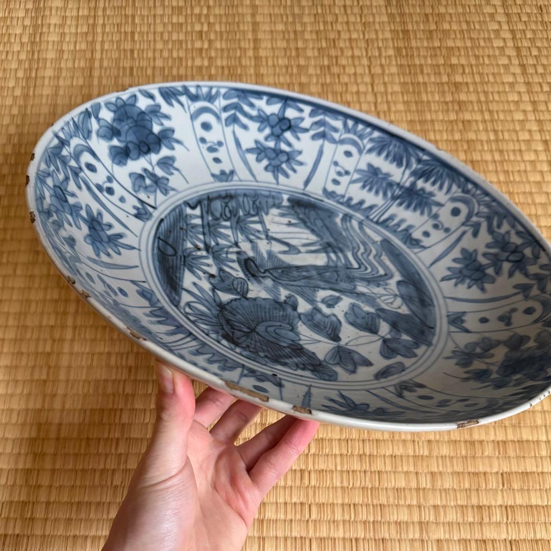 呉須染付 南京染付 青花 大皿 大盤 明代 古染付 呉須赤絵 古美術 骨董 民藝