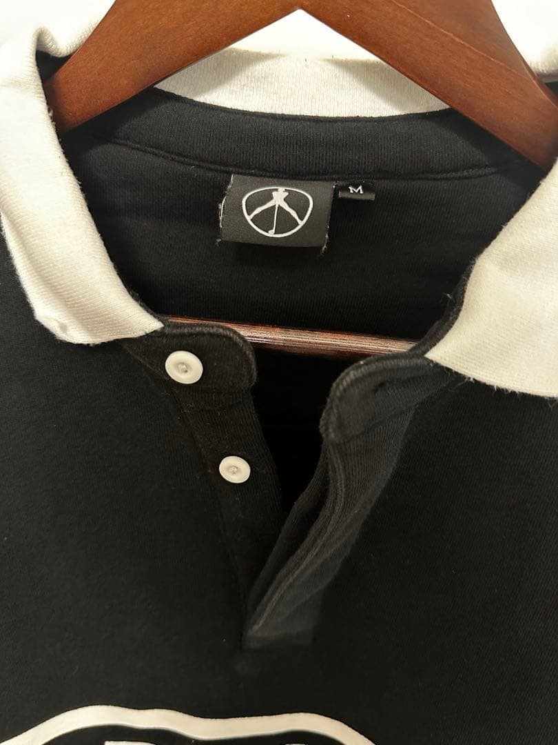 【GOLFFICKERS】長袖スウェットポロシャツ M ブラック