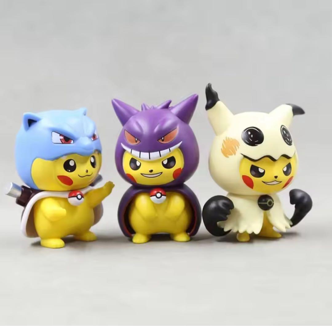 ピカチュウ 変身コスチューム フィギュア 6体セット ポケモン風 ミニフィギュア