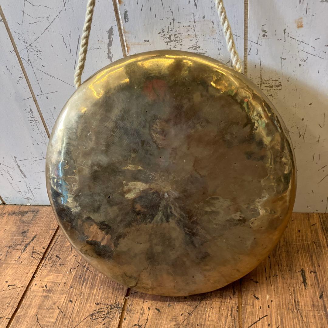 アンティーク 韓国楽器 打楽器 チン ケンガリ 銅鑼 鐘 2点セット 民族楽器