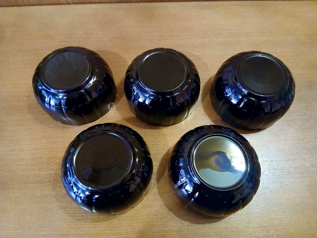 未使用　加賀金箔　小鉢揃　5客セット　合成漆器