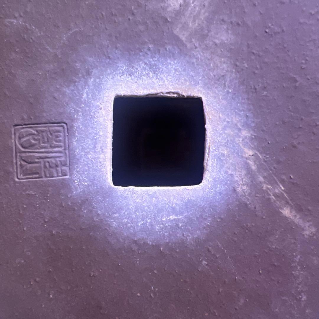 盆栽鉢 紫砂 紫泥 陶器 志那鉢、中国鉢 コレクション 骨董品 落款あり 中鉢