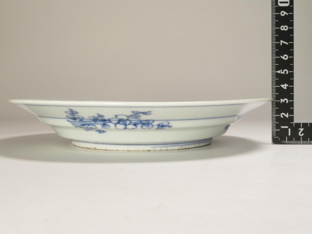 3447番　古美術＜値下げ交渉大歓迎＞伊万里　染付　皿　ヒビ有