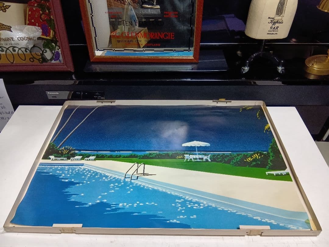 非売品　1980's　凡美社　アートポップ　ウィンドウ　パネル　永井博　ポスター