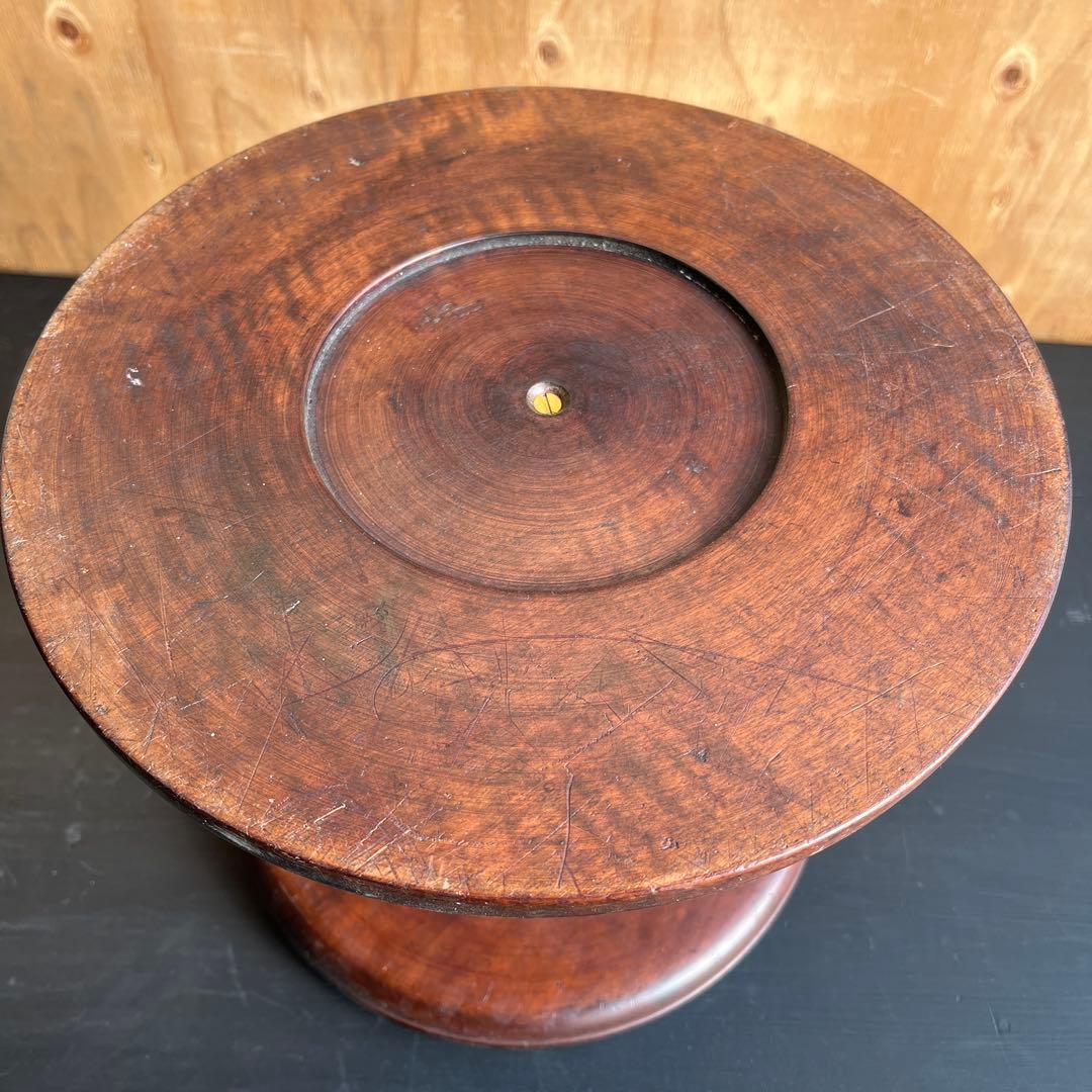 回転台 アンティーク コンポート 木製 扇風機台 オブジェ ケーキスタンド