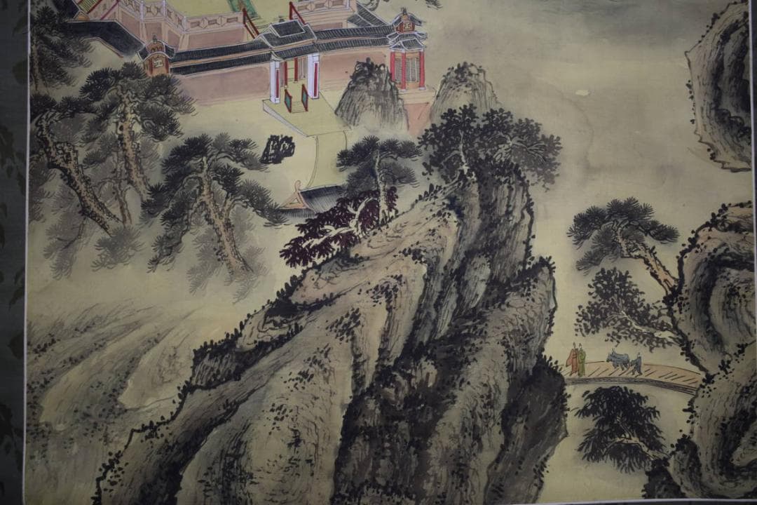 真作/揚浩/蓬莱仙島/蓬莱山図/布袋屋掛軸HF-745