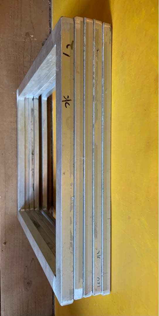 シルクスクリーン アルミ枠 外寸W430/H510mm 5枚セット（送料込み）